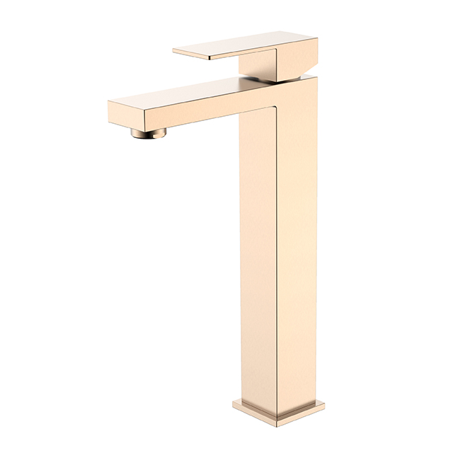 Rose gold stainless steel vessel sink faucet