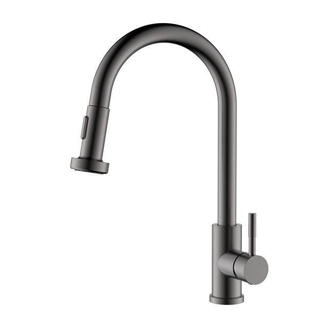 gunmetal black kitchen faucet