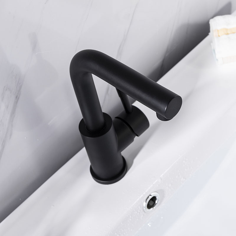 Stainless steel single handle matte black wet bar sink faucet