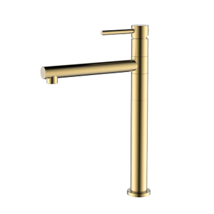Brushed gold stainless steel swivel vessel sink faucet