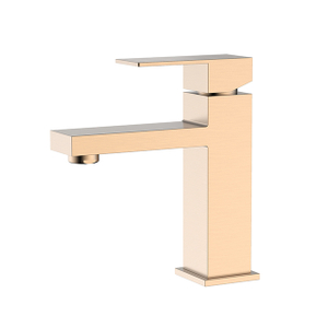 Solid Rose Gold Stainless Steel Bathroom Faucet