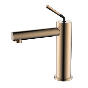 Stainless steel single lever rose gold bathroom faucet