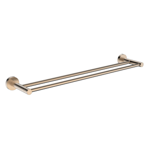 Wall mounted rose gold double towel holder for bathroom