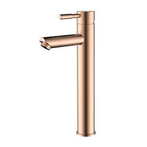 Stainless steel rose gold vessel bathroom faucet