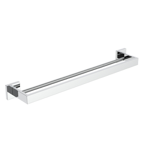 Chrome double square towel hanging rod