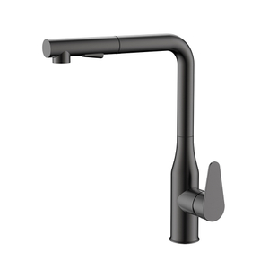 Gunmetal stainless steel kitchen mixer with pull out spray