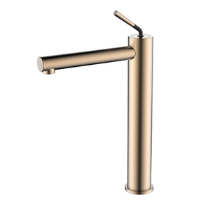 Stainless steel single lever rose gold vessel basin faucet
