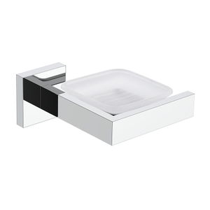 Stainless steel & glass bathroom wall mounted chrome soap dish