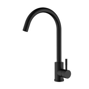 Solid Matte Black Stainless Steel Kitchen Faucet